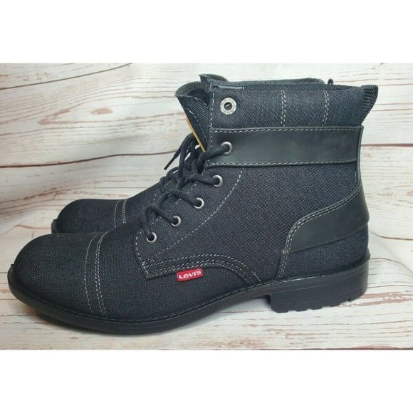 Men Black Levis Strauss & Co Comfort Denim Boots Style 51837501A Size 12 - Picture 2 of 12